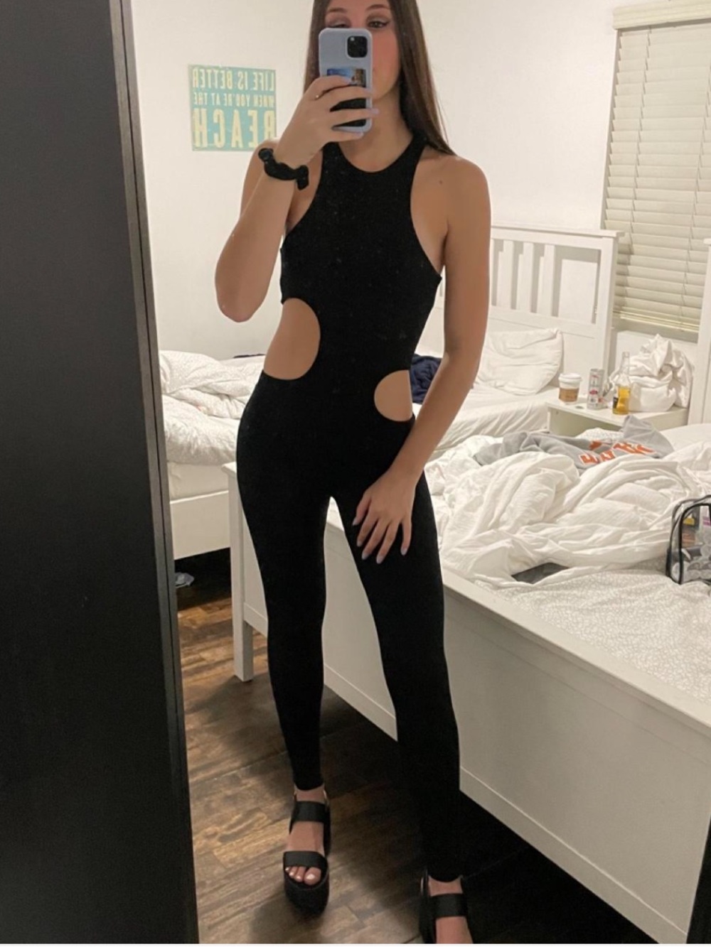 Edikted Black Cutout Slim Jumpsuit